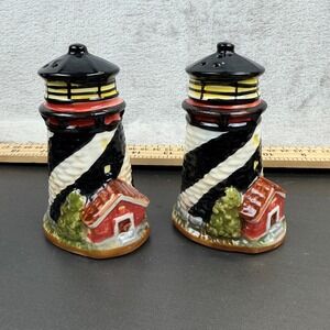 Lighthouse Salt and Pepper Shakers Set Nautical‎ Coastal Decor 4"